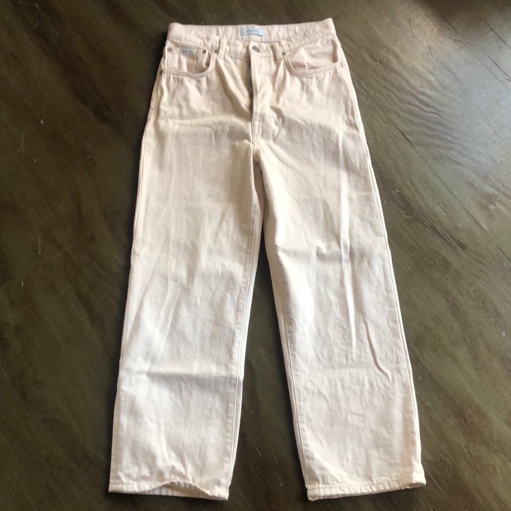 Amendi organic cotton cropped wide legged jeans